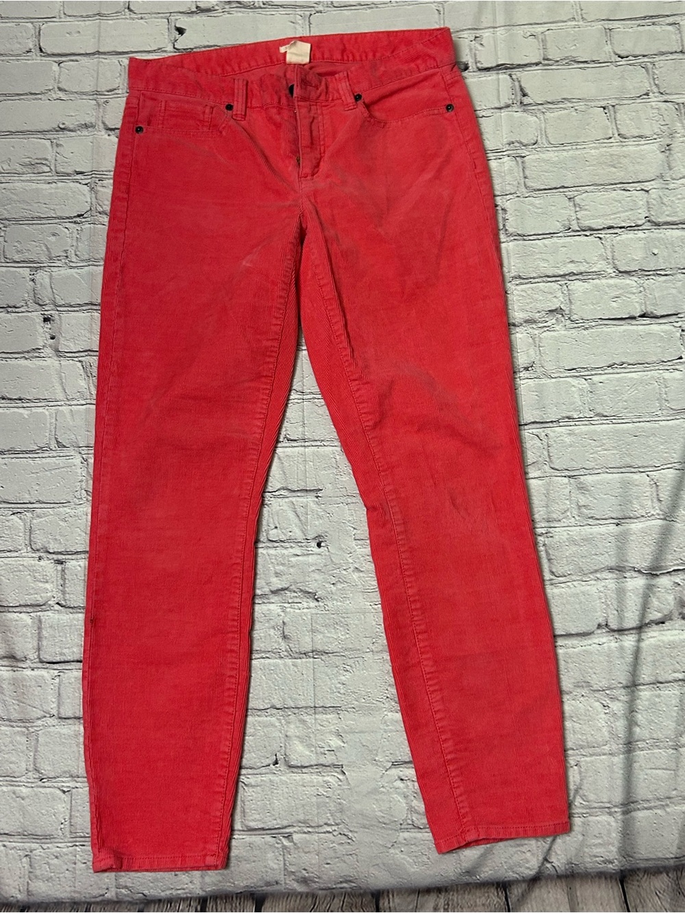 J. Crew Red Corduroy Straight-Leg Jeans